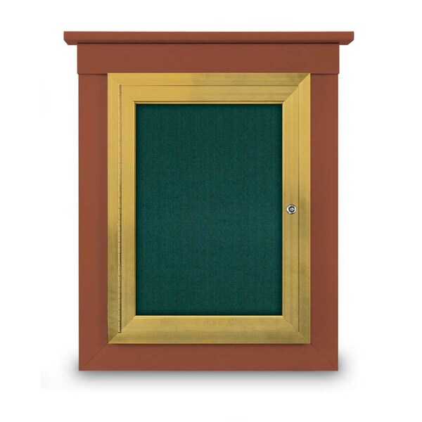 72"x48" 3-Door Enclosed Letterboard, Grey Vinyl/Walnut